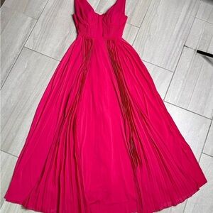Elegant Pink - Cherry Red Evening Gown
